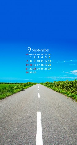 北海道道路 Iphone壁紙9月カレンダー Leone